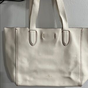 Coach Off-White Leather Tote